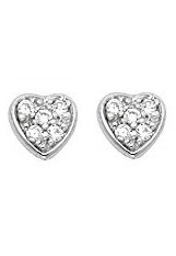 adorable white gold heart infant stud earrings